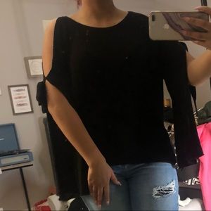 Black cut out sweater